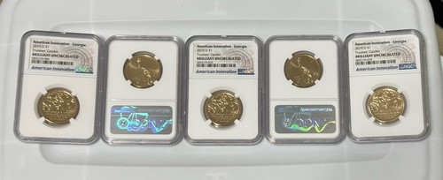 2019 D (x5) AMERICAN INNOVATION Georgia Trustee Garden 5 coins NGC Graded B~U - Picture 2 of 4