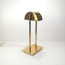 MCM George Kovacs Brass Tone Table Lamp with Unique Half Moon Shade