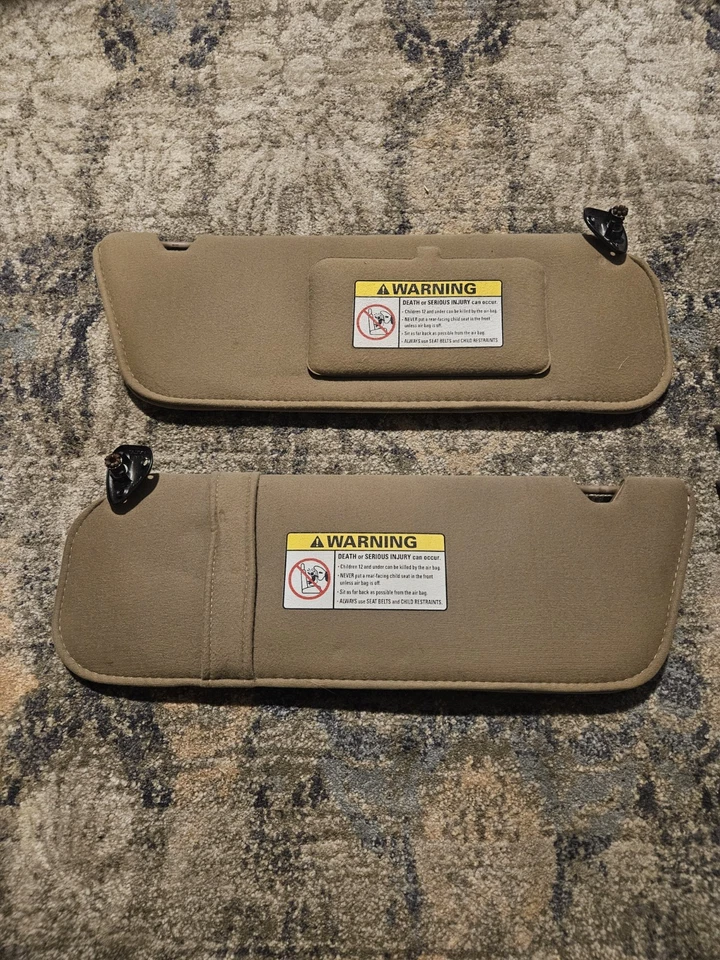 89-06 Ford Ranger TAN BROWN Sun Visors Sun Shade Sunvisor PAIR CLOTH OEM - Image 4 of 4