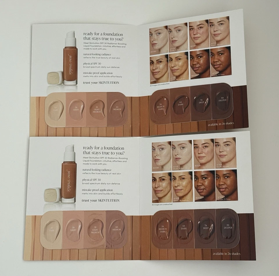 2 X Muestras JANE IREDALE Skintuition SPF30 - Tonos 10/26/38/44/54/64/74/84 Foto 2 de 3