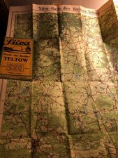 Silva Karte des Kreises Teltow ca. 1920 Trebbin Jüterbog  Mittenwalde Teupitz