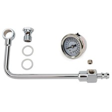 Edelbrock 8126 Chrome Fuel Line W 1-12 Inch Fuel Pressure Gauge