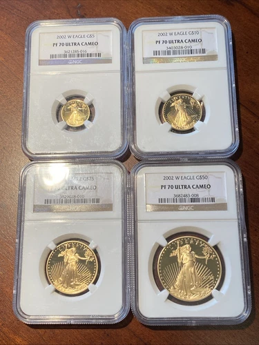 2002-W AGE Gold Eagle Set NGC PF 70 Ultra Cameo (Total 1.875 Ounces Gold)