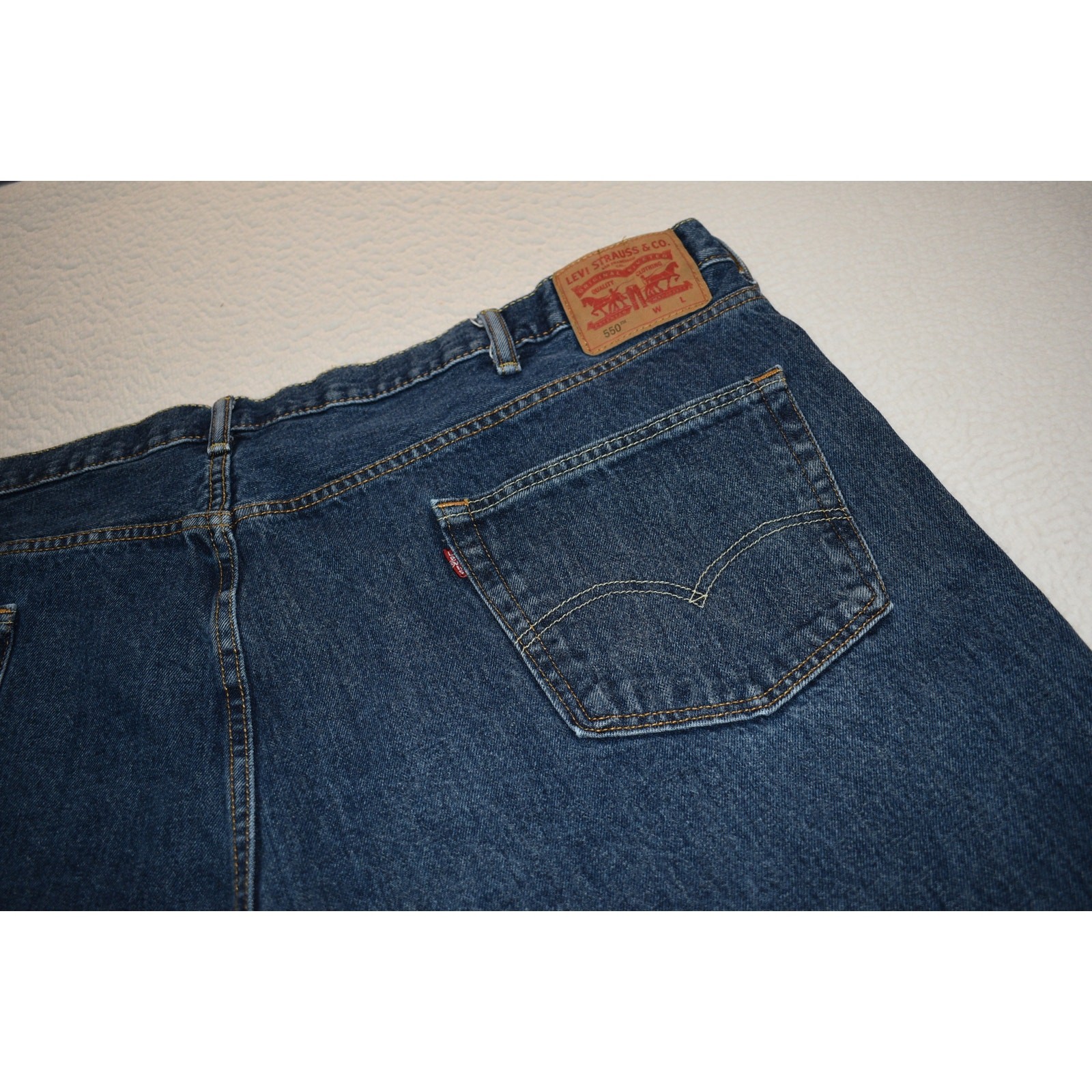 Mens Size 50 X 29 Straight Relaxed Fit Blue Denim Cotton