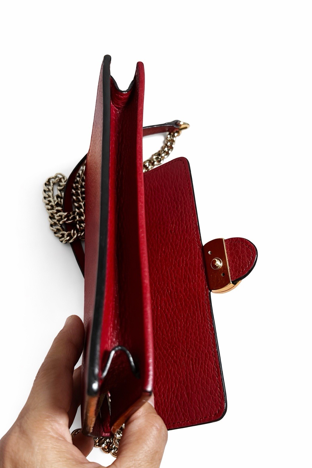 Authentic Red Gucci Interlocking Wallet On Chain … - image 4