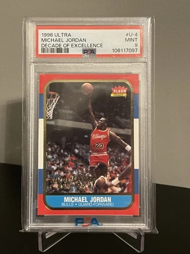1996 FLEER ULTRA DECADE OF EXCELLENCE #U-4 MICHAEL JORDAN PSA 9