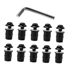 10 PCS Motorcycle Windshield Bolts Screws Kit - Aluminum Alloy Motorbike Black