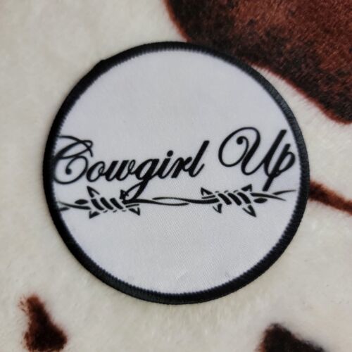 Hat Patch Cowgirl Up Sublimation DYI Fabric Patch Glue Iron On Sew - Picture 2 of 5