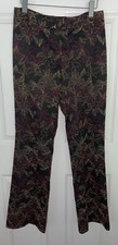 Vintage Cache Sz 10 30 X 33 Metallic Embroidered Floral Lined Pants EUC