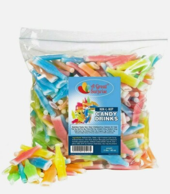 NIK-L-NIP WAX BOTTLES CANDY DRINKS, 4 LB BULK CANDY