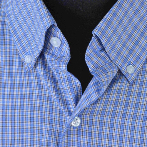 Oak Hill Mens Shirt 19 34/35 Blue Check Long Sleeved Supima Cotton Non-Iron - Picture 3 of 9