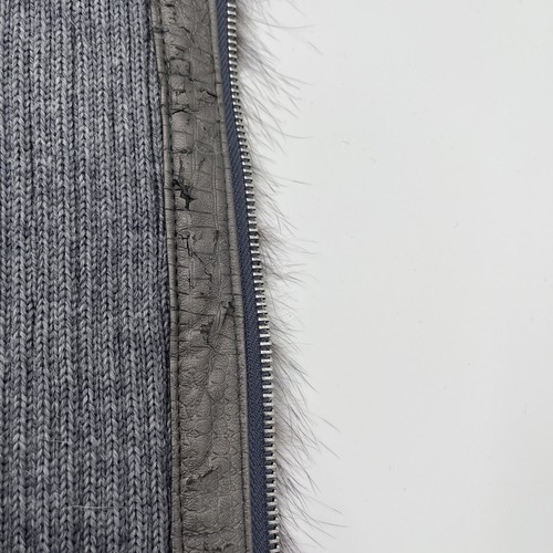 Denimaxx Couture Faux Fur Hooded Vest Full Zip Womens Medium Gray - Picture 9 of 10