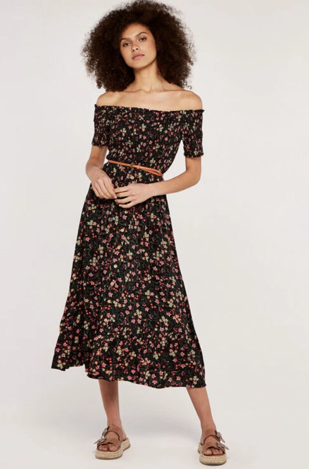 apricot Morris Wildflower Bardot Dress size 12 C1 eBay