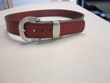 Chestnut brown 1 1/2" gun belt, heavy duty solid bridle leather,nickle finish.