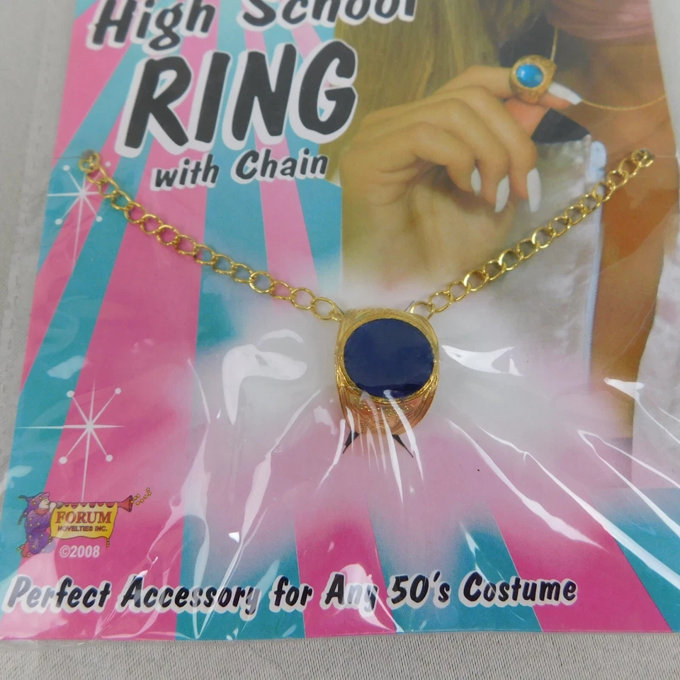 Acessório fantasia Halloween corrente anel classe ensino médio 50s Going Steady #5982 - Imagem 4 de 4