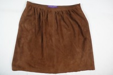 Ralph Lauren Purple Label Collection Skirt Suede Leather Brown Italy RARE 10