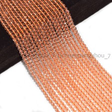 Wholesale 10 Strands 3mm Faceted Orange Spinel Round Gemstone Loose Beads 15''