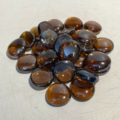 Glasnuggets, Glassteine, Muggelsteine - 35 mm - Bernstein