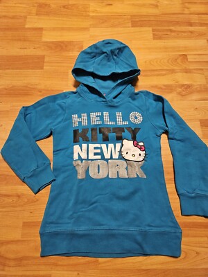 Hello Kitty Hoodie petrol Gr.116/122 Glitzer