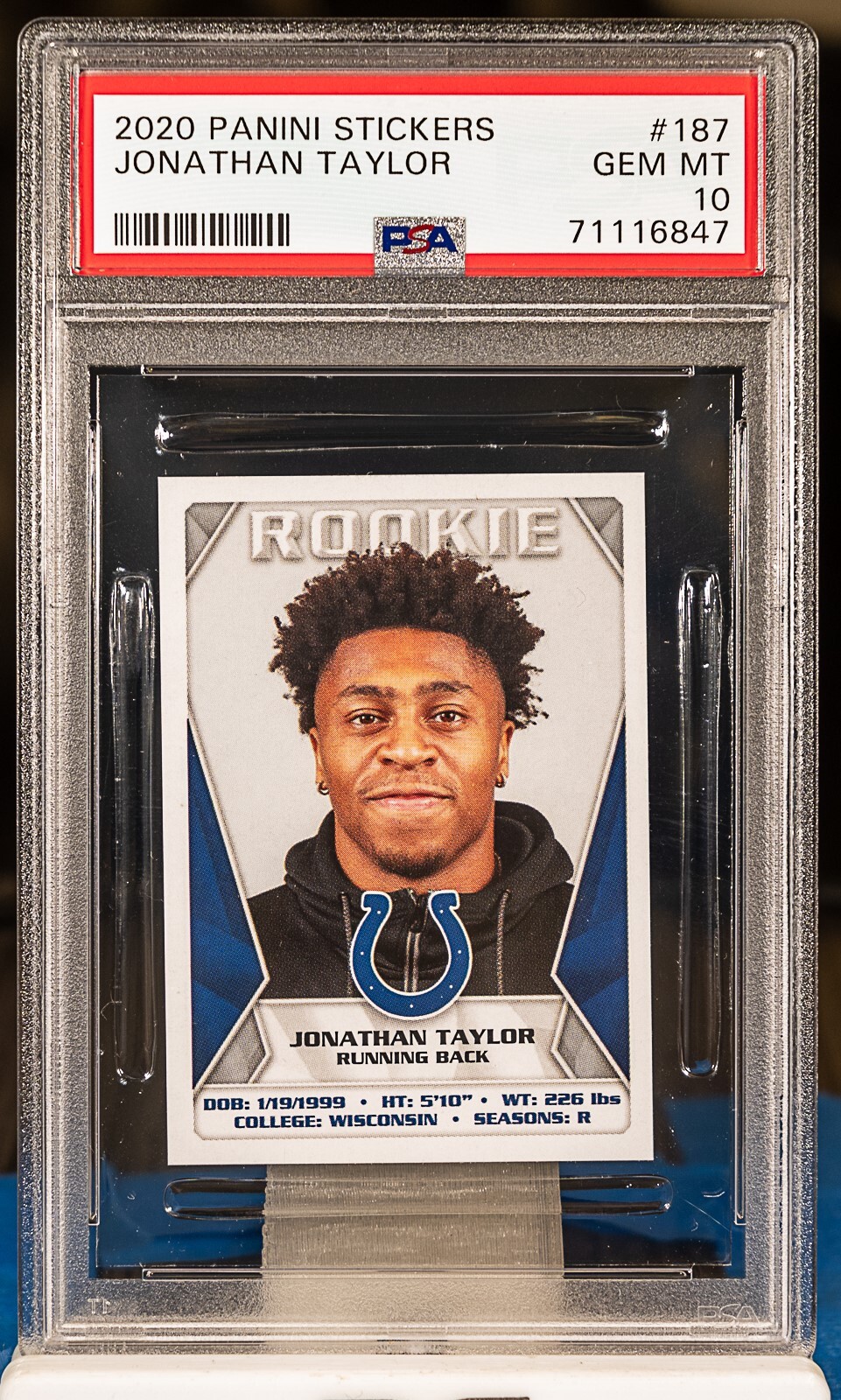 Jonathan Taylor Panini Stickers #187 Base