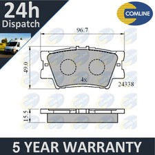 Fits Toyota RAV4 2005- + Other Models Comline Rear Brake Pads Set