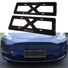 Carbon Fiber License board For Tesla Mode X S 3 Y 2020-2023 License Plate 2PCS