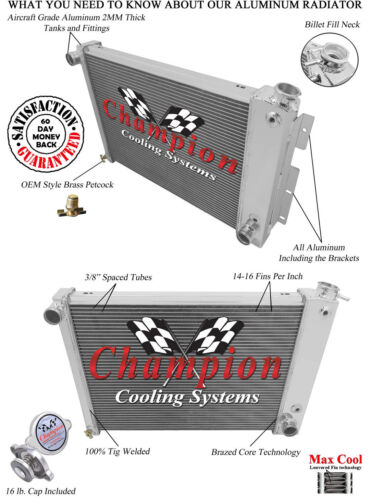 1967 1968 1969 Camaro, Champion 4 Row WR Radiator, Big Block Cooling MC370 - Picture 5 of 9