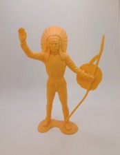 VTG. 1964 Louis Marx Indian Chief W/Spear  Shield 6" Plastic Figure
