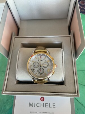 Michele Sport Sail 2 Tone SS / 18k Gold Plt Diamond Watch 