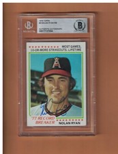 Nolan Ryan AUTOGRAPHED 1978 TOPPS BASEBALL CARD SIGNED CALIFORNA ANGELS BECKETT