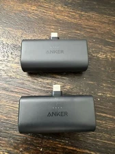 Anker Nano Power Bank with Built-in USB-C Connector (LOT OF 2) A1653 Black USED!