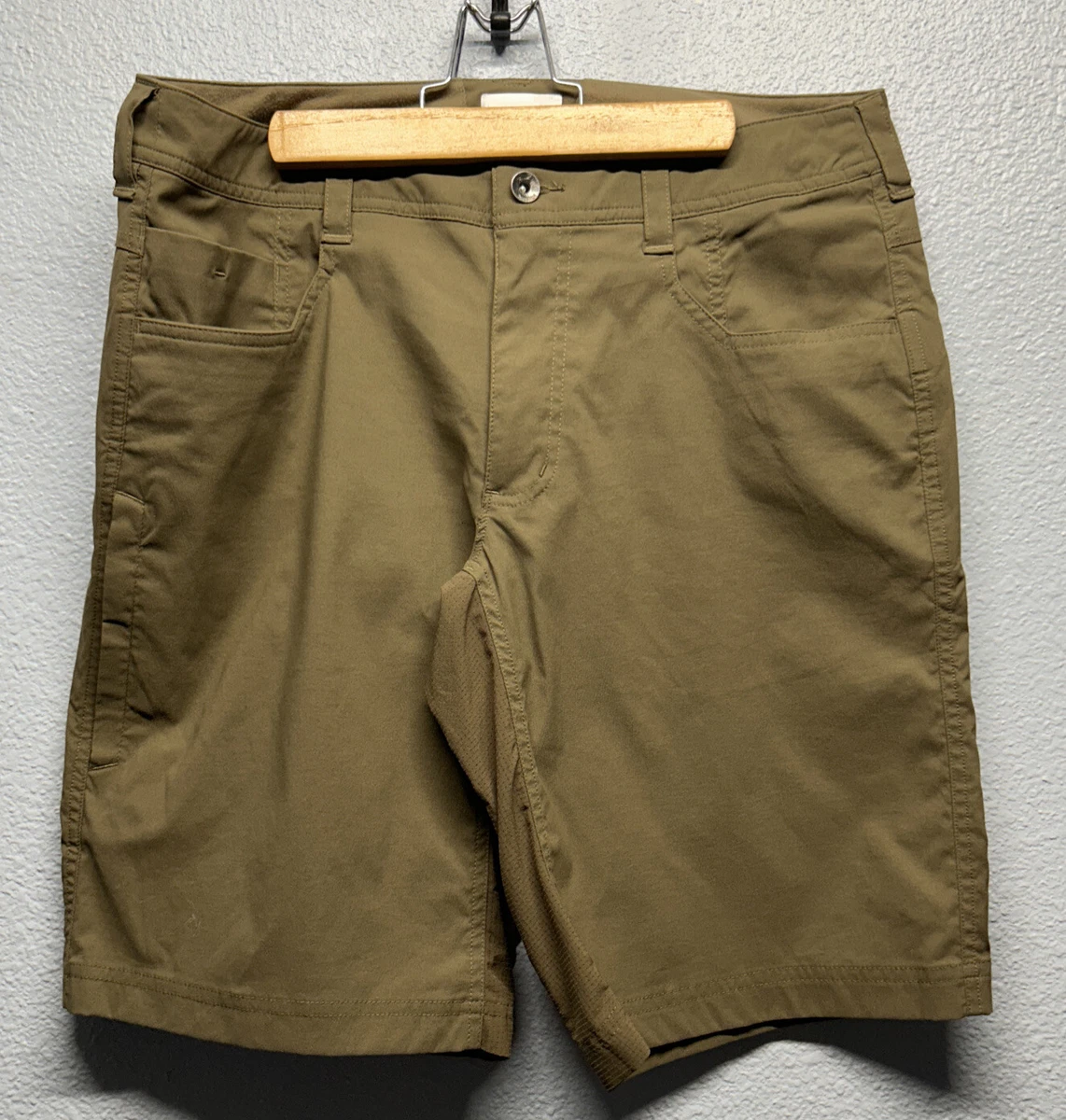 Marmot Mens Shorts 32 Brown Nylon Length Flat Front Stretch