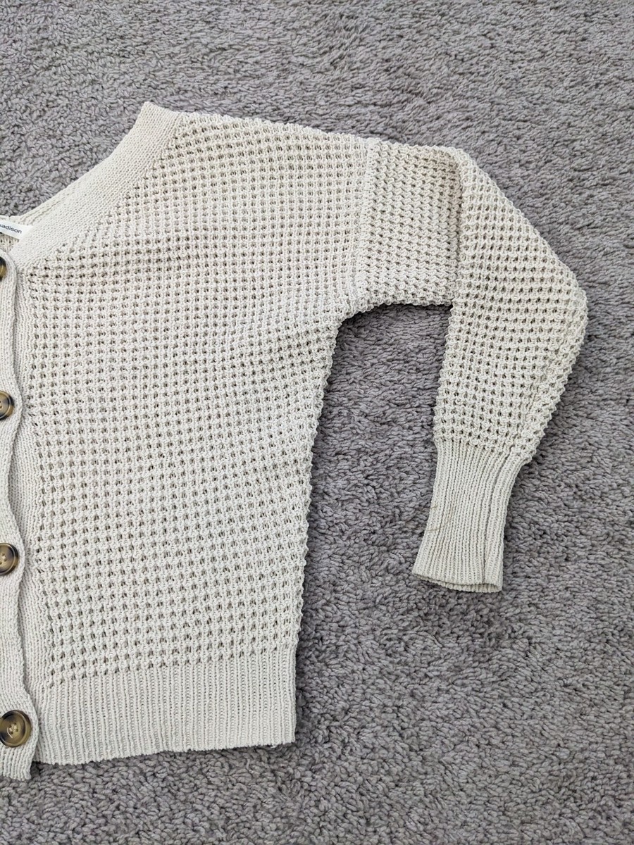 Moon & Madison Cardigan Womens Small V Neck Sweater Knit Off