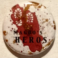 MAGOOS HEROS 2000S CLASSIC LOGO/FONT BOOT PRINT DESIGN PIN/BADGE OI PUNK ROCK