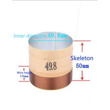 1pcs 49.8mm 8ohm 8  White Aluminum Skeleton Bass Voice Coil Speaker Accessories