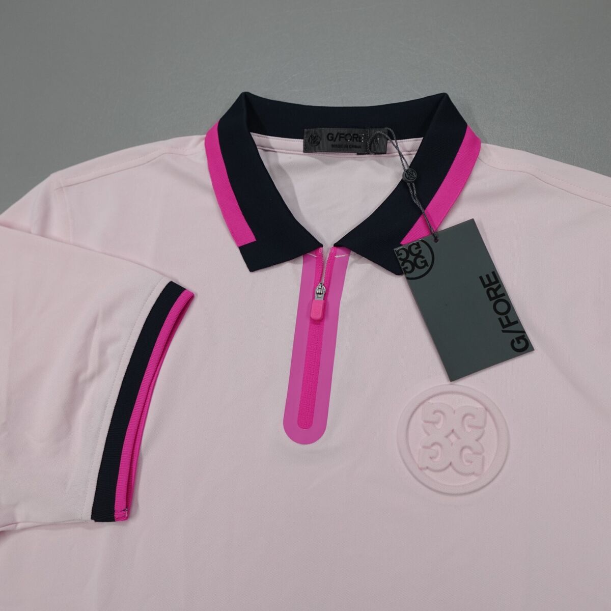 G/FORE Golf Polo Embossed Logo Rib Collar Quarter Zip Tech G/FORE Golf Polo Embossed Logo Rib Collar Quarter Zip Tech
