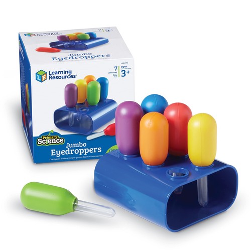 Jumbo Colorful Eyedroppers - Set of 6 with Stand, Ages 3+ - 第 1/5 張圖片