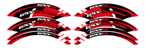 STICKER WHEEL SUZUKI THICK EDGE OUTER RIM FRONT REAR 17 INCH GSXR GSX-R 1000 - Picture 2 of 2