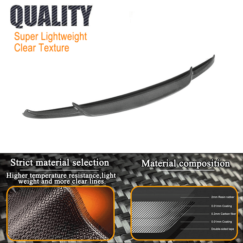 Fit For Jaguar XE XEL X760 2016-18 REAL Carbon Fiber Rear Trunk Spoiler Wing Lip - Picture 7 of 11