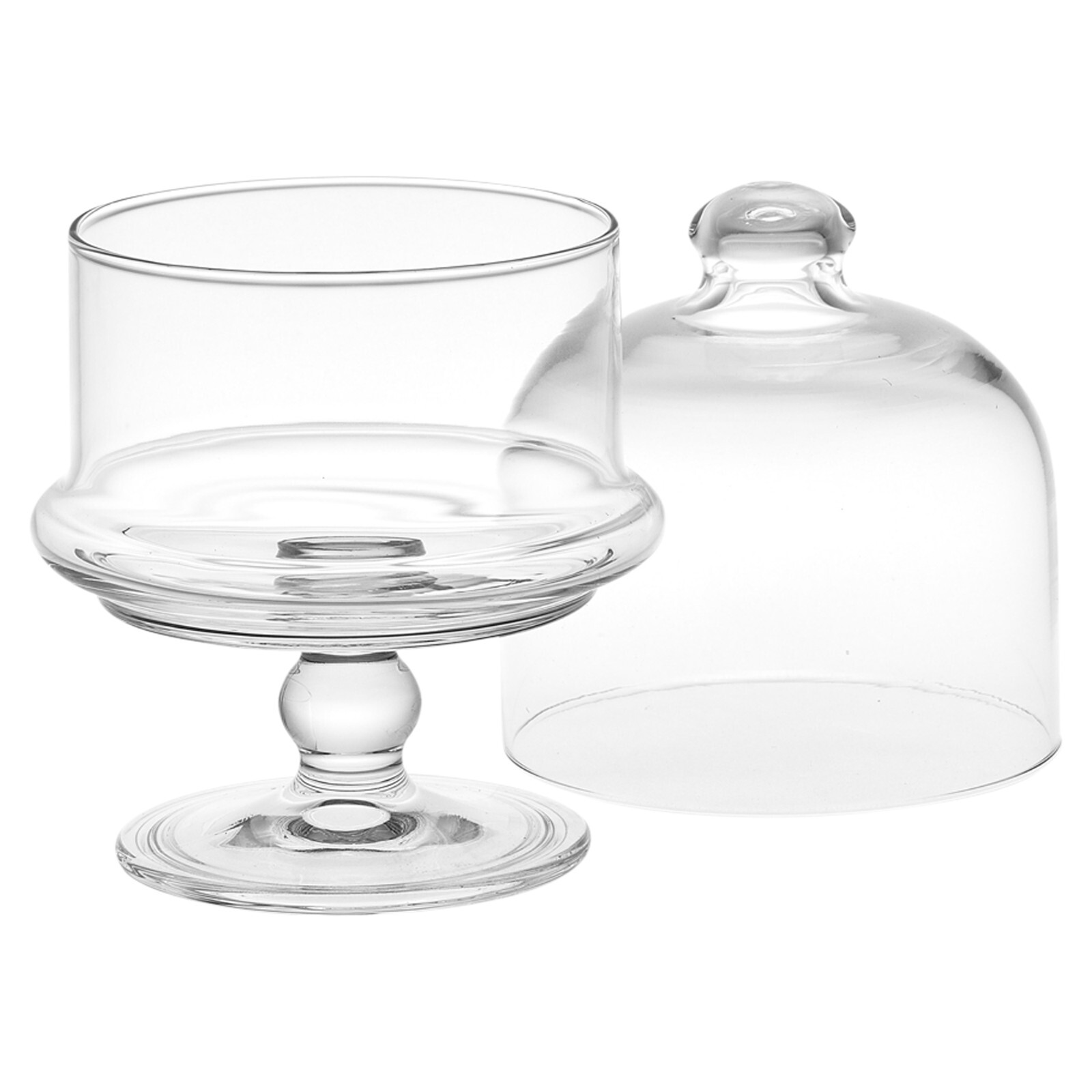 Glass Footed Serving Bowl Dish with Dome Punch Desserts Cakes