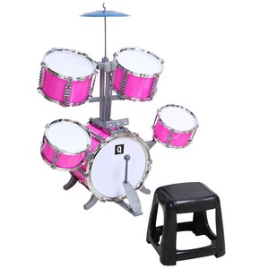 pink kids drum set