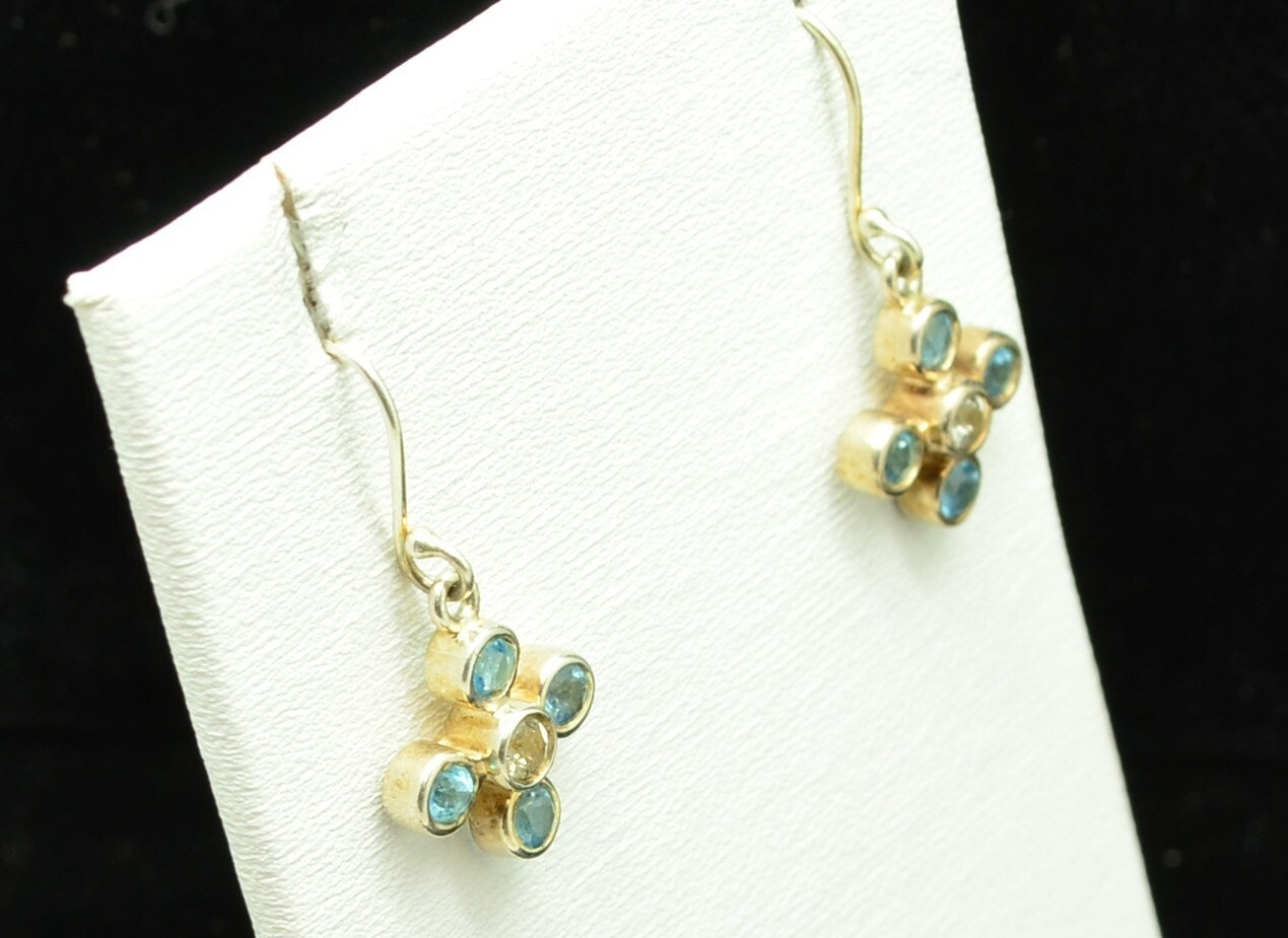 Sterling Silver Pretty Multi-Stone Dangle Earring… - image 2