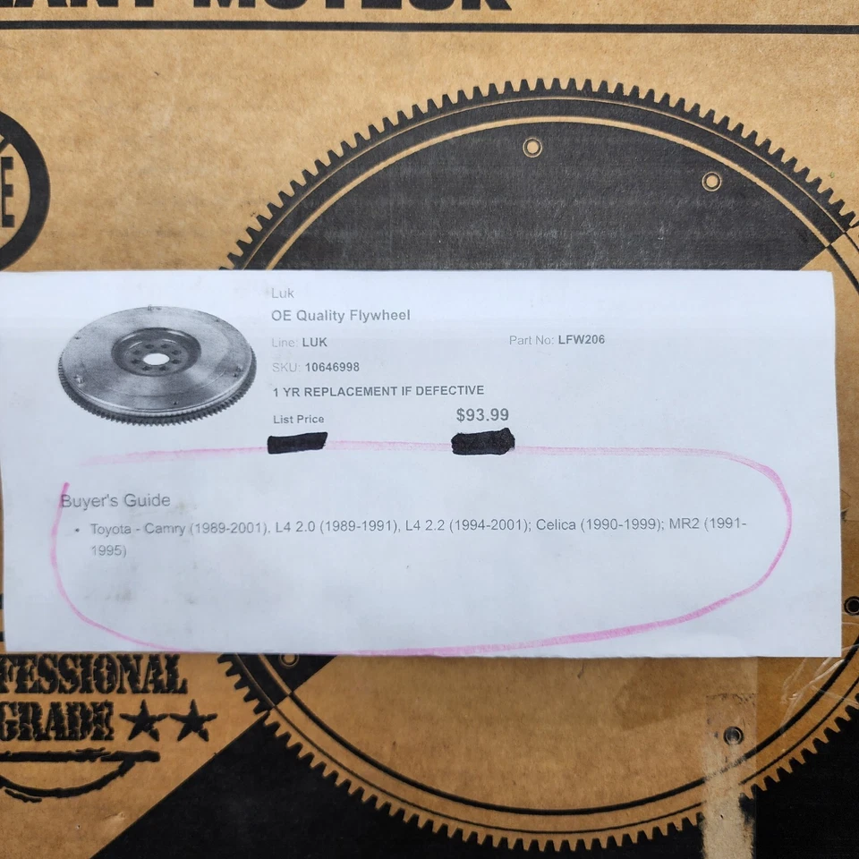 Nuevo volante embrague LUK Rhino Pac LFW206 Toyota Celica Mr2 Camry leer Foto 4 de 4