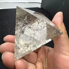 Top AAA+ Natural Quartz Hair Crystals Pyramid Tower Point Wand Reiki Gmes 62mm