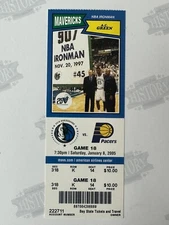 2005 Indiana Pacers at Dallas Mavericks Ticket 1/8/05