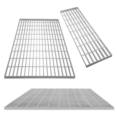 MONSTER SHOP Floor Forge Walkway Galvanised Steel Grating Mesh Floor Panel Grid Drain Gutter