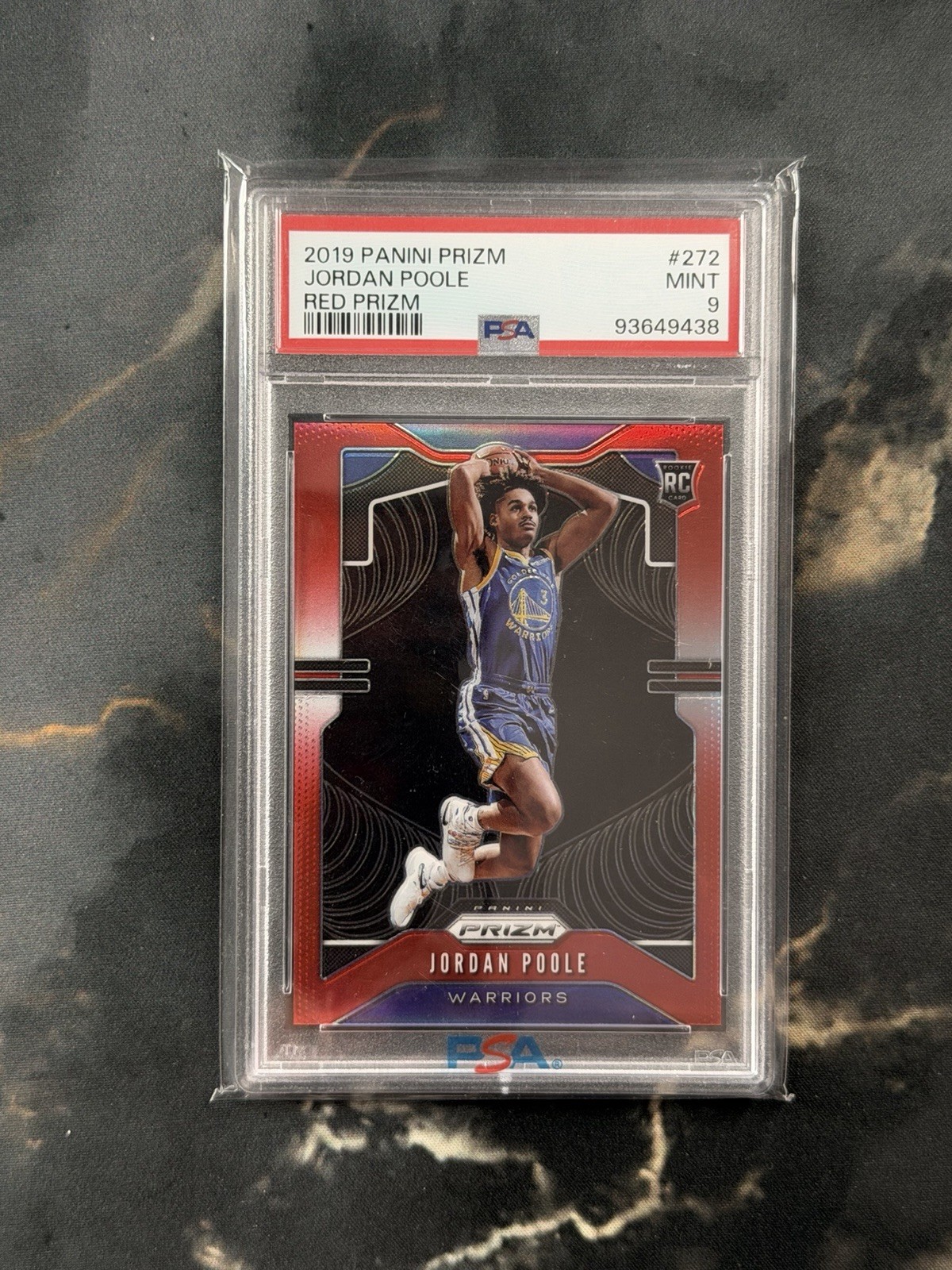 JORDAN POOLE 2019/20 PANINI PRIZM #272 RC RED PRIZMS SP /299 PSA 9 MINT