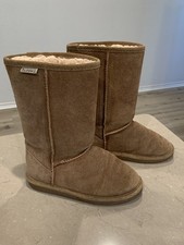 Bearpaw Chestnut Brown Sheep Skin Wool Lined Boots Youth SZ 4