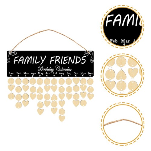 Calendrier D’Anniversaire Mural En Bois – Panneau Familial DIY Avec Étiquettes | Rappel Fêtes Cadeaux - 10