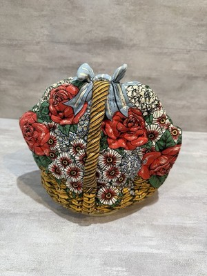 Vintage Frances Worters Quilted Tea Cozy Basket Made in Britain